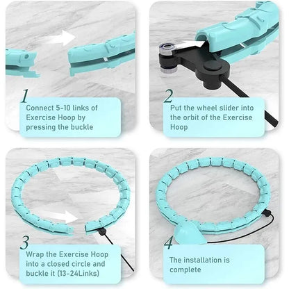 Weighted Sports Circle Hoops for Adults Weight Loss Plus Size for Adults Smart Exercise 2 in 1 Adjustable with Detachable Knots